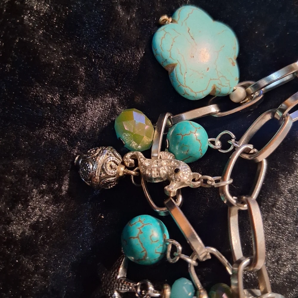 Turquoise Charm Owl Bracelet - Women Jewelry Extendable Sz 7 To 9